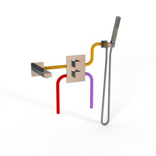 Душевой комплект Paini Grazia 21CRSET26911THBATH с термостатом хром