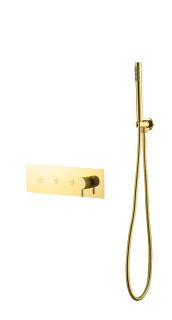 Встраиваемый смеситель для душа Boheme Fusion 130-SYS-G с ручным душем золото