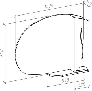 Зеркало-шкаф с подсветкой Bellezza Глория 105см правый белый 00000006243