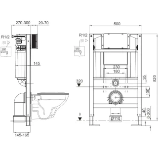 Инсталляция для подвесного унитаза Kludi Unifix 79100