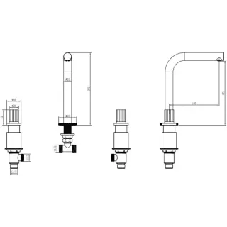 Встраиваемый смеситель для раковины Boheme Aura 152-B-A чёрный