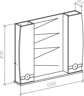Зеркало-шкаф Bellezza Абрис 120см белый 00000006119