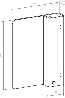 Зеркало-шкаф Bellezza Олимпия 60см правый орех 00000007053