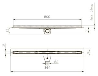 Душевой лоток Paini Slim Line CH800SL 80см хром глянец