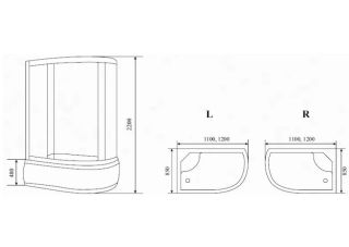 Душевая кабина Timo Standart T-5520L Г/М 120x85см