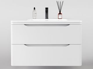 Тумба под раковину Style Line Марелла 90 Люкс Plus СС-00002413 белый матовый