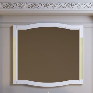 Зеркало Opadiris Лаура Z0000009325 Белое матовое с золотой патиной