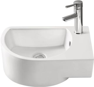 Раковина накладная SantiLine SL-2015L 41см левая белый