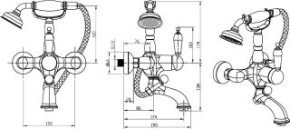 Смеситель для ванны Boheme Provanse Ripresa бронза 363