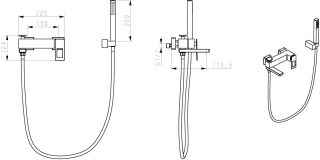 Смеситель для ванны Boheme Q хром/синий 143-CRUV