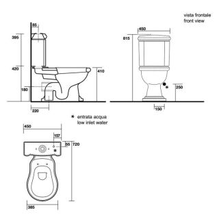 Бачок для унитаза Kerasan Retro 108101 компакт
