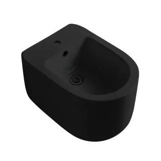 Подвесной унитаз Boheme Flow 969-SET-B безободковый смыв торнадо чёрный матовый