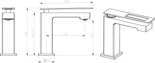 Смеситель для раковины Boheme Q чёрный/красный 141-BR