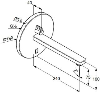 Встраиваемый электронный смеситель для раковины Kludi Zenta хром 3840105