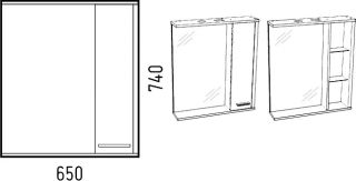 Зеркало-шкаф с подсветкой Corozo Лорена правый 65см антик SD-00000294