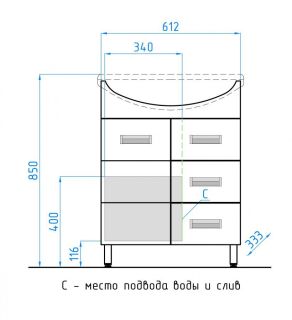 Тумба под раковину Style Line Ирис ЛС-00000016