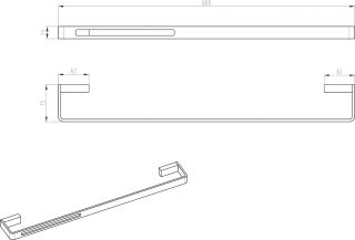 Полотенцедержатель Boheme Q чёрный/хром 10942-CR-B