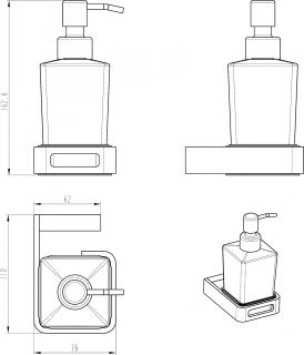 Дозатор Boheme Q золото 10957-G