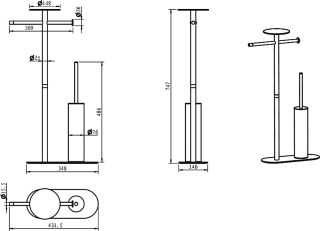 Стойка напольная Boheme чёрный/хром 10953-B-CR