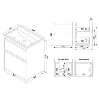 Тумба под раковину Am.Pm X-Joy M85AFHX0502WG подвесная белый глянец 50  см