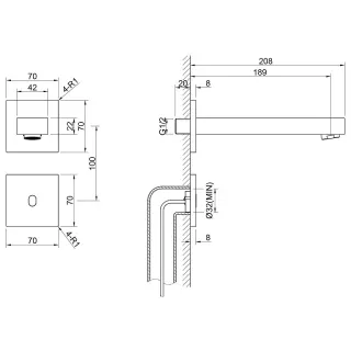 Встраиваемый смеситель для раковины Timo Selene 2073/16SM сенсорный белый матовый