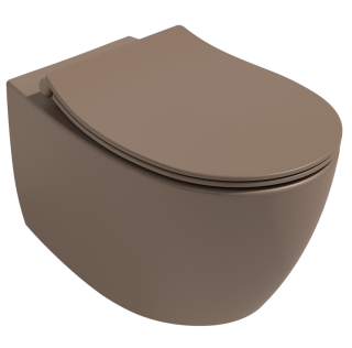 Подвесной унитаз Isvea Sentimenti Neo 10AR02010SV-2H безободковый крышка микролифт коричневый матовый
