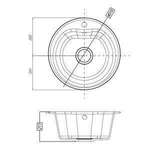 Мойка кухонная Акватон Мида 51 см серый шелк