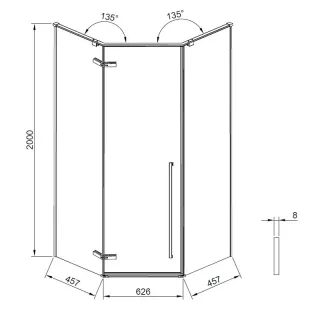 Душевой уголок Timo T66 90x90 см никель
