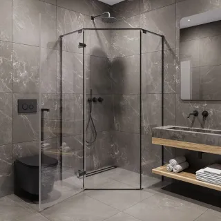 Душевой уголок Timo T70 90x90 см чёрный