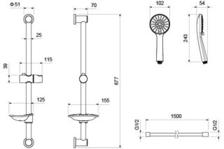 Душевой гарнитур Aquatek Бетта AQ2013CR хром