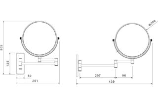 Косметическое зеркало Aquatek AQ4911CR хром