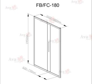 Душевая дверь в нишу AvaCan FС 160-180 хром