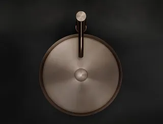 Раковина накладная Gessi 54601.707 40 см чёрный хром шлифованный