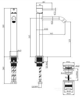 Смеситель для раковины Bossini Teo-T Z00703.073 чёрный матовый
