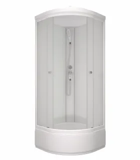 Душевая кабина Triton Вельвет Щ0000064623 80x80 см профиль белый стекло матовое