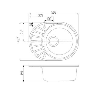 Мойка кухонная Акватон Чезана 57 см кофе