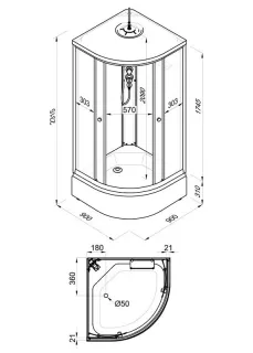 Душевая кабина Triton Лайт Щ0000061850 90x90 см профиль белый стекло с узором