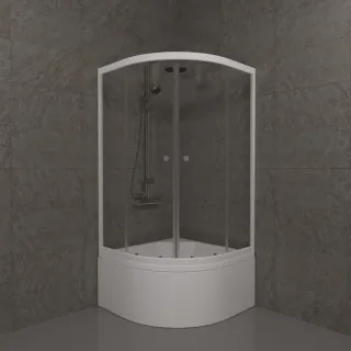 Душевой уголок Triton Ультра Щ0000061800 90x90 см профиль белый стекло прозрачное