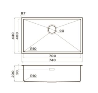 Мойка Omoikiri TAKI 74-U/IF-GB графит