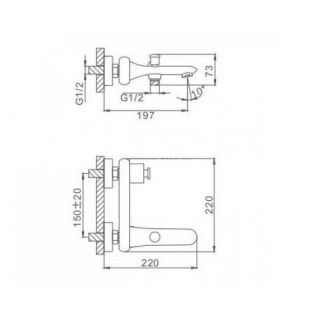 Смеситель для ванны и душа Frap F3079 хром