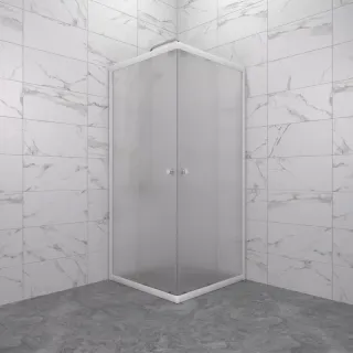 Душевой уголок Triton Вельвет Щ0000071052 80x80 см профиль белый стекло матовое
