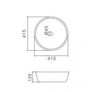 Накладная раковина Gappo GT105 41 см белый