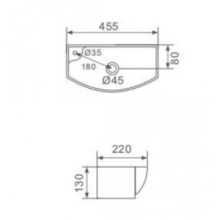 Подвесная раковина Gappo GT707R 45 см белый