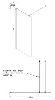 Душевая перегородка Ambassador Walk-in 15031101 90см хром/прозрачное