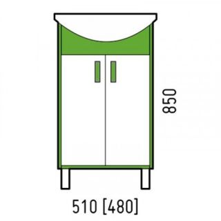 Тумба под раковину Corozo Спектр 50см белый/серый SD-00000707