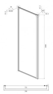 Боковая стенка Ambassador Forsa 80AX 80см хром/прозрачное