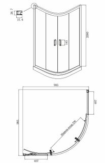 Душевой уголок Ambassador Royal 18015105 100x100см хром/белое с рисунком