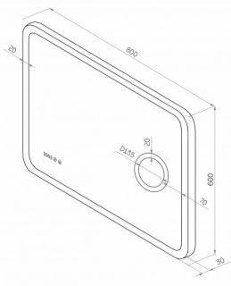 Зеркало с подсветкой Continent Bliss ЗЛП429 с увеличительной линзой 80см