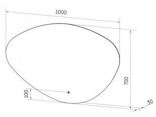 Зеркало с подсветкой Continent Alma ЗЛП614 с сенсорным выключателем 100см