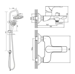 Orange Aristo  душевая система, черная